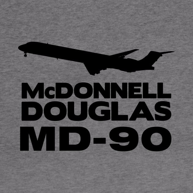 McDonnell Douglas MD-90 Silhouette Print (Black) by TheArtofFlying